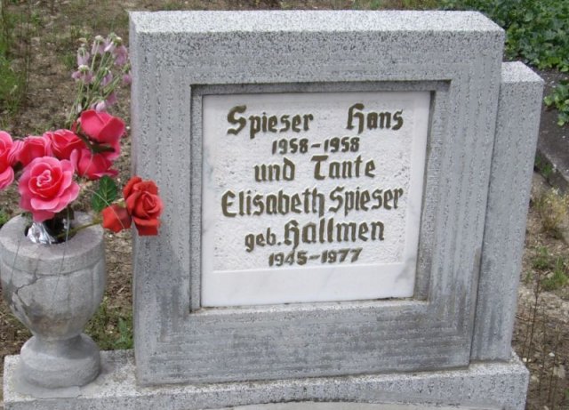 Hallmen (Spieser) Elisabeth 1945-1977 Grabstein